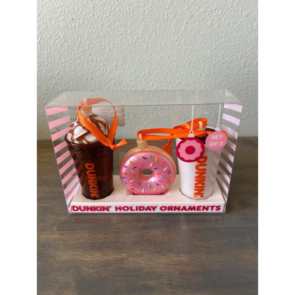 Dunkin Donuts Christmas Ornaments Set of 3 New Limited Edition 2024